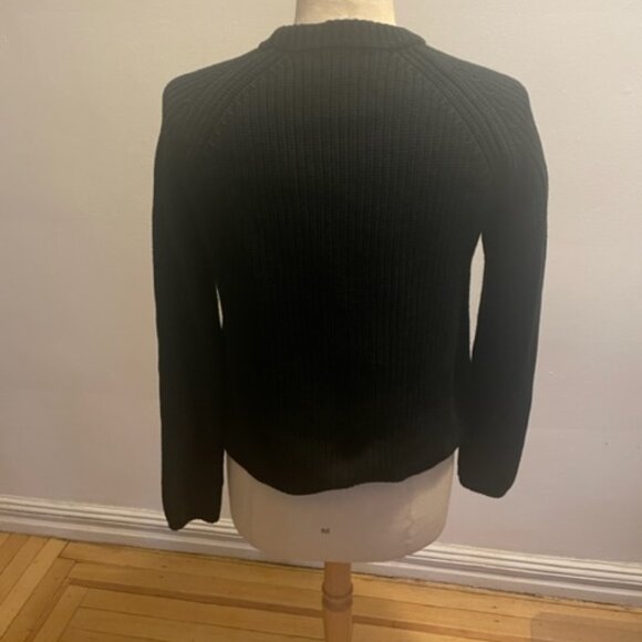 Quince 100% Organic Cotton Fisherman Crew Sweater in black - Picture 8 of 12
